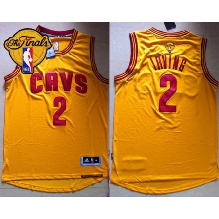 Cavaliers #2 Kyrie Irving Yellow Alternate The Finals Patch Stitched NBA Jersey