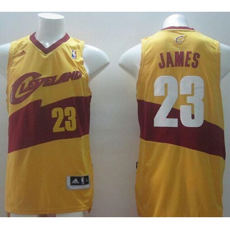 New Revolution 30 Cavaliers #23 LeBron James Yellow Stitched NBA Jersey