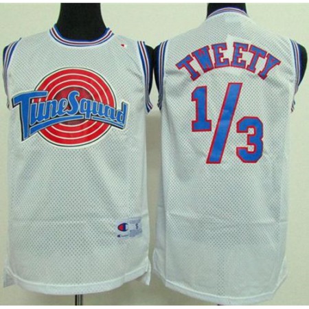 Space Jam Tune Squad 1/3 Tweety White Stitched Basketball Jersey