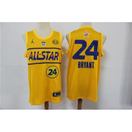 Men's 2021 All-Star Lakers #24 Kobe Bryant Yellow Western Conference Stitched NBA Jersey