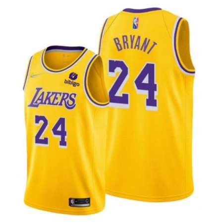 Men's Los Angeles Lakers #24 Kobe Bryant Yellow 75th Anniversary Stitched Jersey