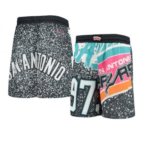 Men's San Antonio Spurs Black Mitchell & Ness Hardwood Classics Shorts (Run Small)