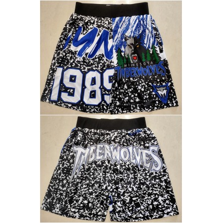 Men's Minnesota Timberwolves Black Mitchell & Ness Shorts (Run Small)