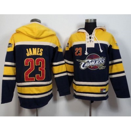 Cavaliers #23 LeBron James Navy Blue Sawyer Hooded Sweatshirt NBA Hoodie