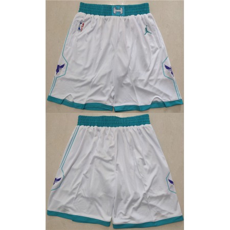 Men's Charlotte Hornets White Mitchell & Ness Shorts (Run Small)