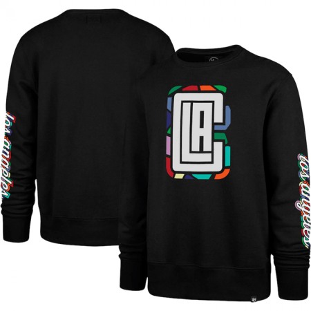 Men's Los Angeles Clippers '47 Black 2022/23 City Edition Two-Peat Headline Pullover Sweatshirt