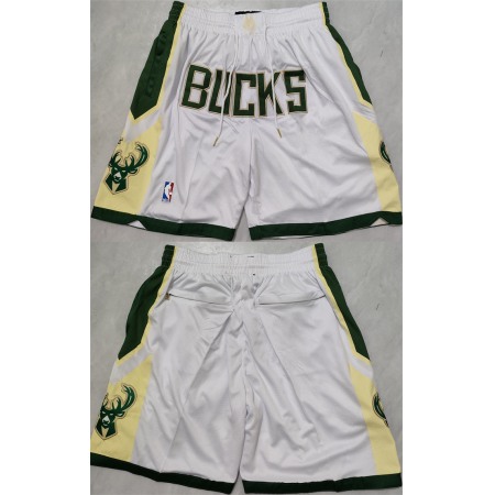 Men's Milwaukee Bucks White Shorts (Run Small)