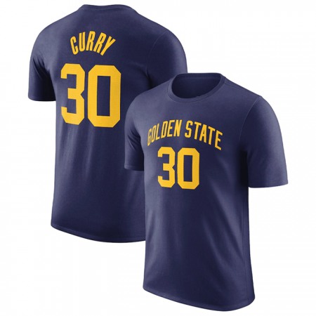 Men's Golden State Warriors #30 Stephen Curry Navy 2022/23 Statement Edition Name & Number T-Shirt