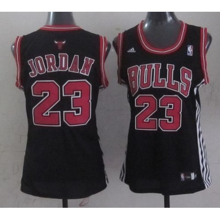 Bulls #23 Michael Jordan Black Women's Fashion Stitched NBA Jersey