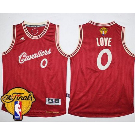 Cavaliers #0 Kevin Love Red 2015-2016 Christmas Day The Finals Patch Stitched Youth NBA Jersey