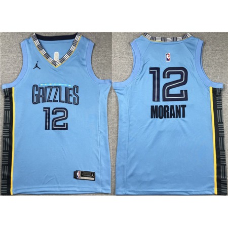 Youth Memphis Grizzlies #12 Ja Morant Blue Stitched Basketball Jersey