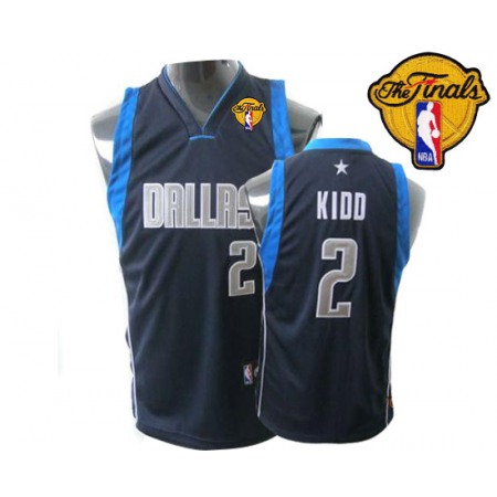 Mavericks 2011 Finals Patch #2 Jason Kidd Dark Blue Stitched Youth NBA Jersey