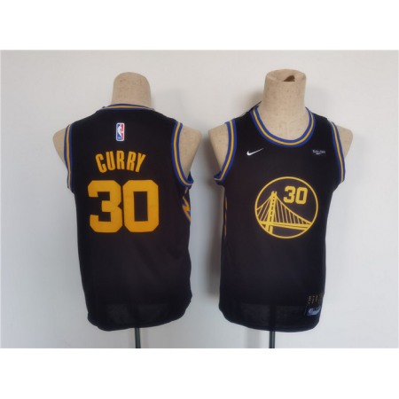 Youth Golden State Warriors #30 Stephen Curry Black Stitched Basketball Jersey