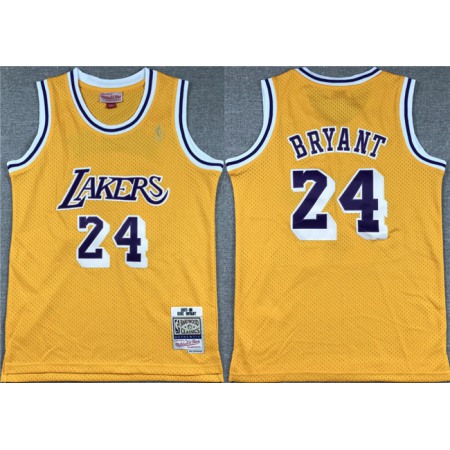 Youth Los Angeles Lakers #24 Kobe Bryant Yellow Stitched Basketball Jersey