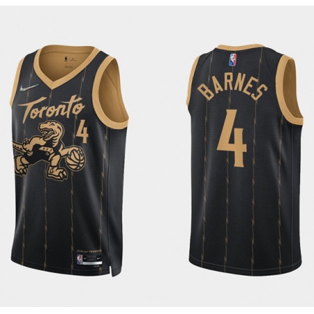 Youth Toronto Raptors #4 Scottie Barnes 2021/22 Black City Edition 75th Anniversary Swingman Stitched Basketball Jersey