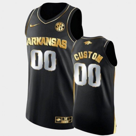 Men's Arkansas Razorbacks ACTIVE PLAYER Custom Black/Golden Stitched Basketball Jersey