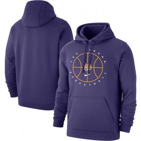 Men's LSU Tigers Purple Basketball Icon Club Fleece Pullover Hoodie