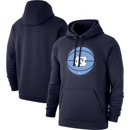 Men's North Carolina Tar Heels Navy Basketball Pullover Hoodie