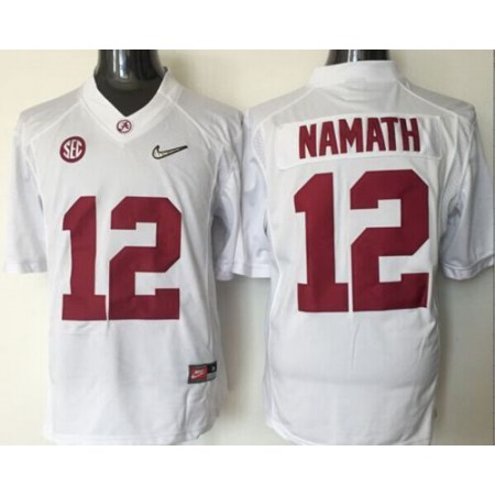 Crimson Tide #12 Joe Namath White 2016 National Championship Stitched NCAA Jersey