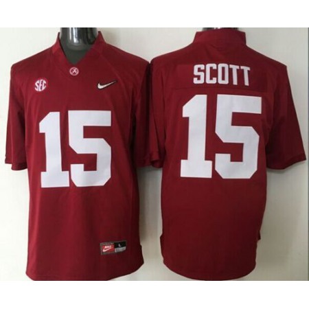 Crimson Tide #15 JK Scott Red 2016 National Championship Stitched NCAA Jersey