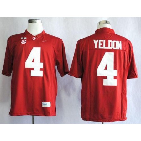 Crimson Tide #4 T.J Yeldon Red Limited 2016 College Football Playoff National Championship Patch Stitched NCAA Jersey