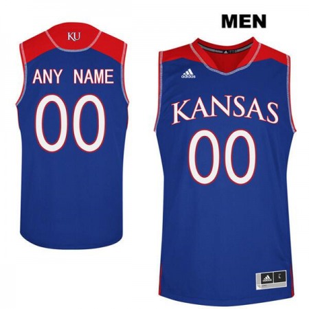 Men's Kansas Jayhawks Personalized Blue Stitched NCAA Jersey