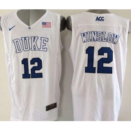 Blue Devils #12 Justise Winslow White Basketball Elite Stitched NCAA Jersey