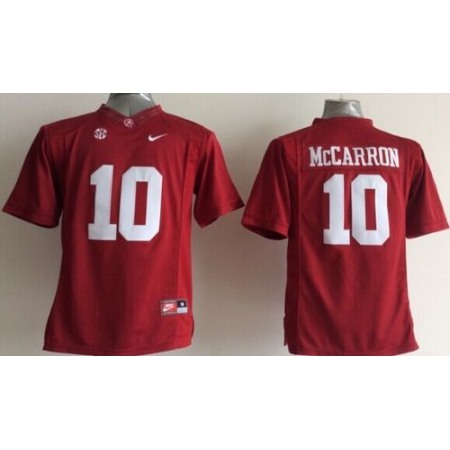 Crimson Tide #10 AJ McCarron Red Stitched Youth NCAA Jersey