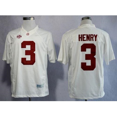 Crimson Tide #3 Derrick Henry White Limited Stitched NCAA Jersey