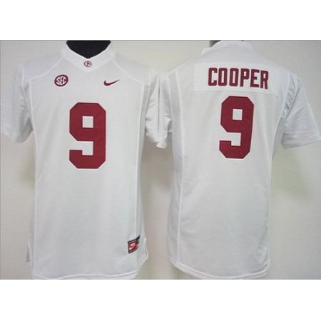 Crimson Tide #9 Amari Cooper White Women's Stitched NCAA Jersey