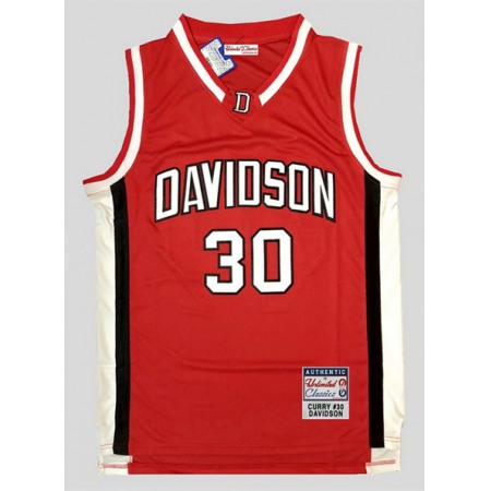 Men's ADavidson Wildcats #30 Stephen Curry Red stitched NCAA Jersey