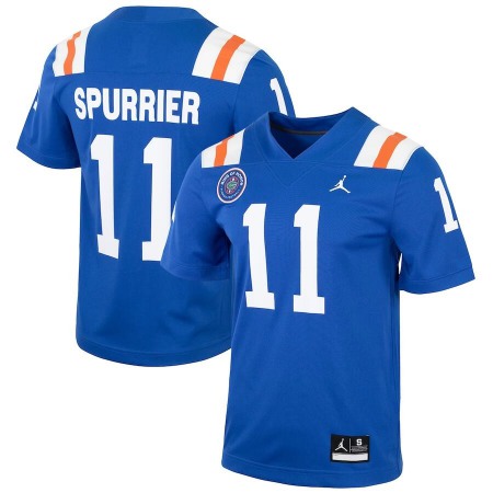 Men's Florida Gators #11 Steve Spurrier Royal Stitched Jersey