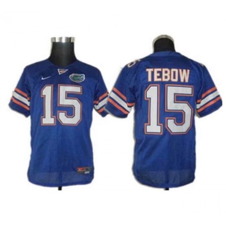 Men's Florida Gators #15 Tim Tebow Royal Stitched Jersey