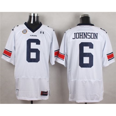 Tigers #6 Jeremy Johnson White Stitched NCAA Jersey