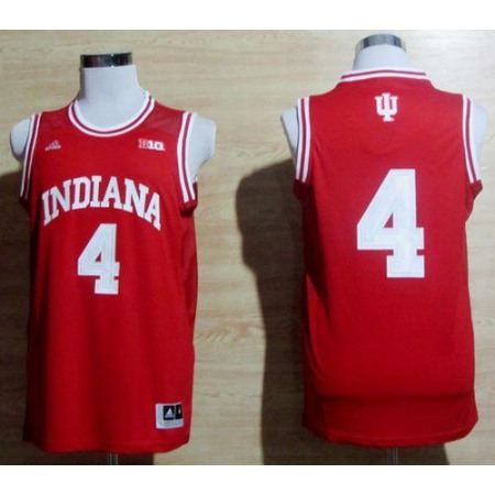 Hoosiers #4 Victor Oladipo Red Big 10 Patch Basketball Stitched NCAA Jersey