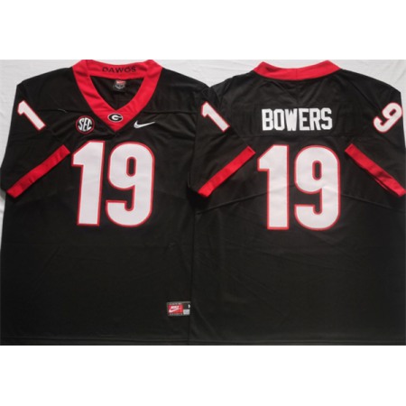 Men's Georgia Bulldogs #19 Brock Bowers Black College Football Stitched Jersey