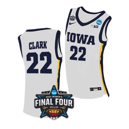 Men's Iowa Hawkeyes #22 Caitlin Clark White College Stitched Basketball Jersey