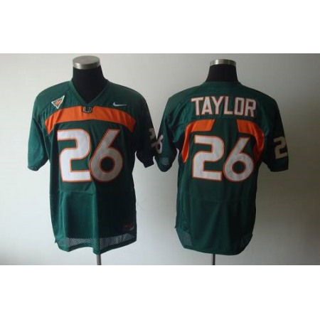 Hurricanes #26 Sean Taylor Green Stitched NCAA Jerseys