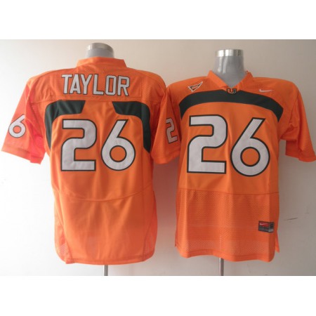 Hurricanes #26 Sean Taylor Orange Stitched NCAA Jerseys