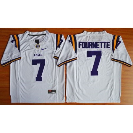 LSU Tigers #7 Leonard Fournette White Limited Stitched NCAA Jersey