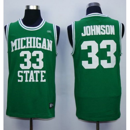 Spartans #33 Magic Johnson Green Stitched Hardwood Legends Basketball NCAA Jersey