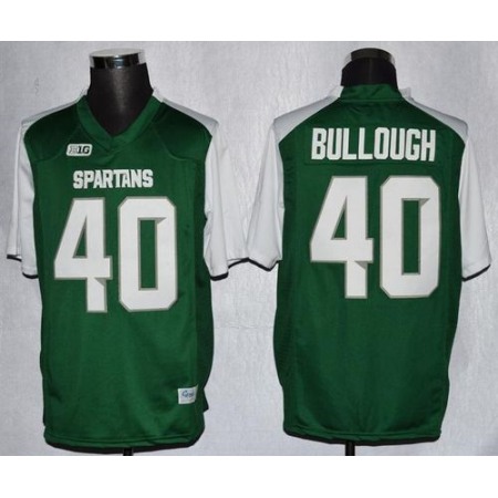 Spartans #40 Max Bullough Green/White Stitched NCAA Jersey