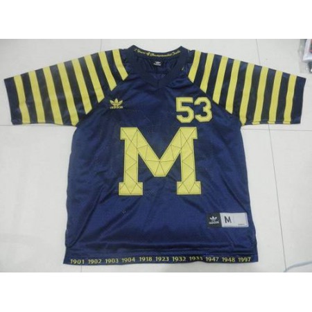 Wolverines #53 Michigan Blue Under The Lights Stitched NCAA Jersey