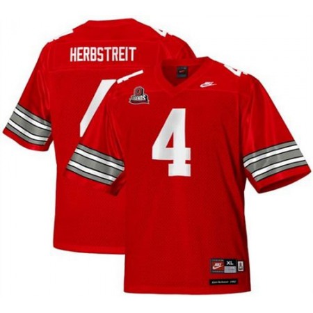 Buckeyes #4 Kirk Herbstreit Red Legends of the Scarlet & Gray Throwback Stitched NCAA Jersey