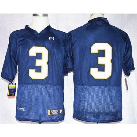 Fighting Irish #3 Joe Montana Navy Blue Shamrock Series Stitched NCAA Jersey