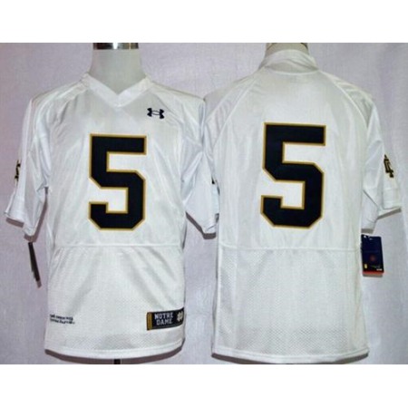 Fighting Irish #5 Everett Golson White Shamrock Series Stitched NCAA Jersey