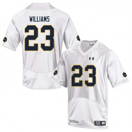 Men's Fighting Irish #23 Kyren Williams White Stitched NCAA Jersey