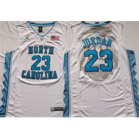 Men's North Carolina Tar Heels #23 Michael Jordan White Stitched Jersey