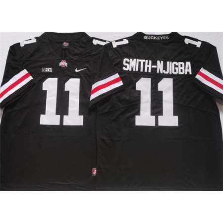 Men's Ohio State Buckeyes #11 SMITH-NJIGBA Black Stitched Jersey