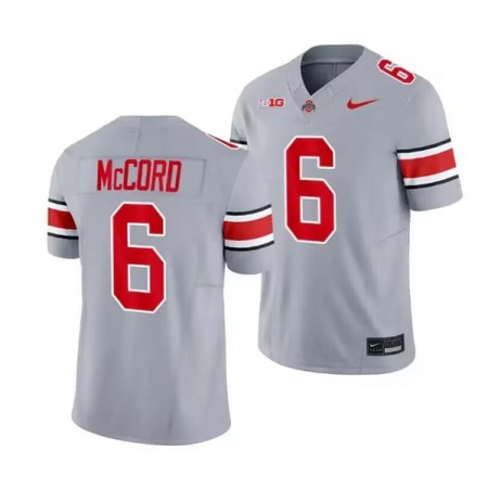 Men's Ohio State Buckeyes #6 Kyle McCord Gray 2023 F.U.S.E. Limited Stitched Jersey